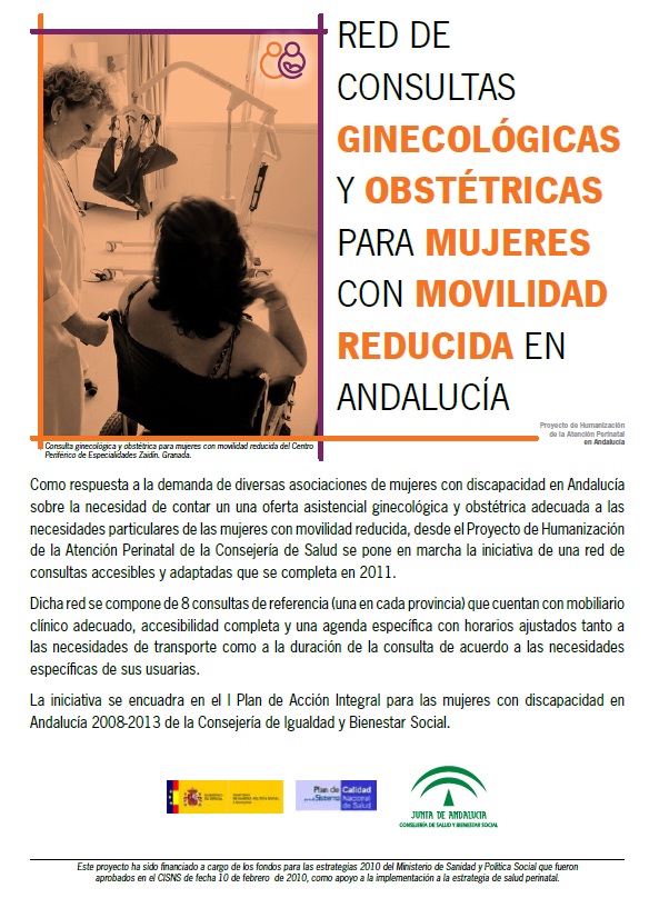 Red Andaluza de consultas ginecológicas y obstétricas para mujeres con movilidad reducida